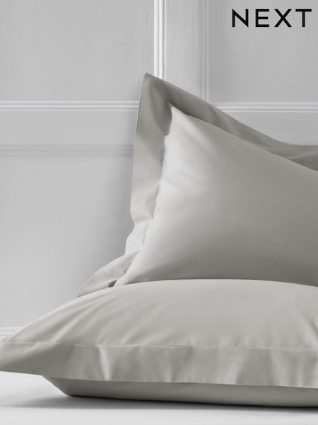 Set of 2 Grey Silver Cotton Rich Pillowcases (784753) | £7 - £11