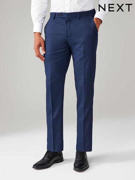 Bright Blue Tailored Fit Textured Suit Trousers (784832) | £35