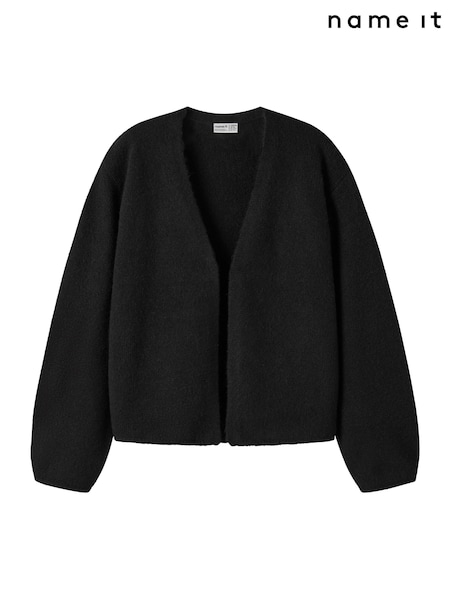 Black - Name It Soft Touch Long Sleeve Knit Cardigan