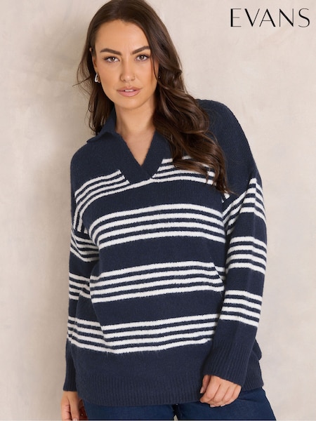 Blue - Evans Knitted Jumper