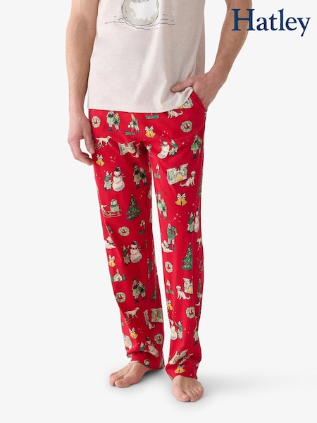 Red - Regular Hatley Vintage Christmas Joggers Pyjamas