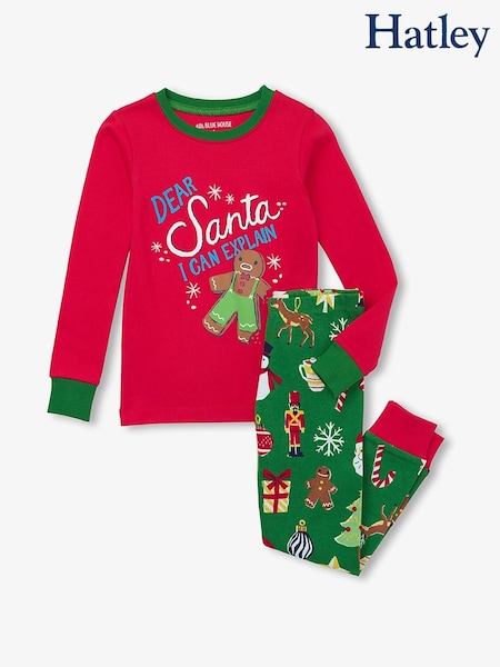 Red - Hatley Dear Santa Kids Christmas Pyjamas Set