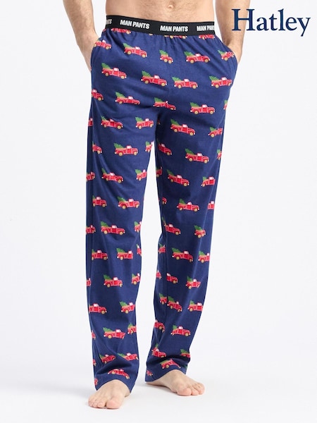 Blue - Regular Hatley Red Christmas Truck Joggers Pyjamas