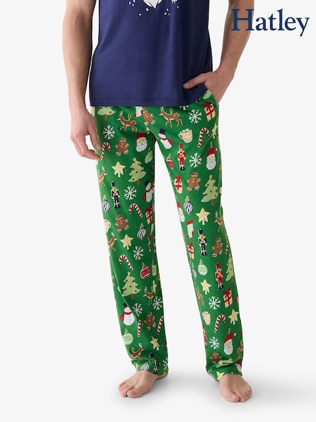 Green - Regular Hatley Paper Cut Christmas Pyjamas