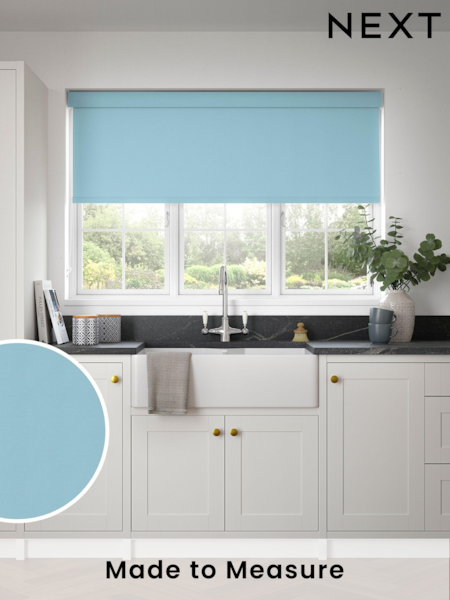 Sky Blue Echo Made to Measure Blackout Roller Blind (788421) | £57