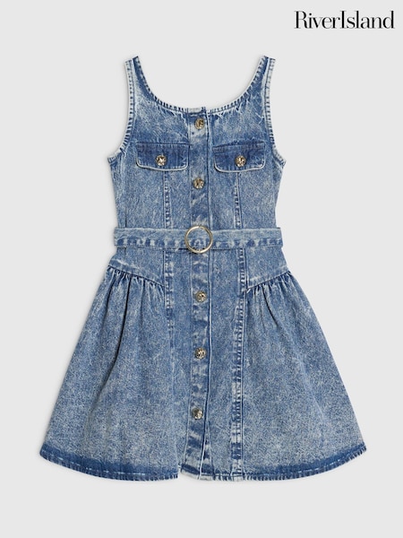 Blue - River Island Flippy Pinny Dress