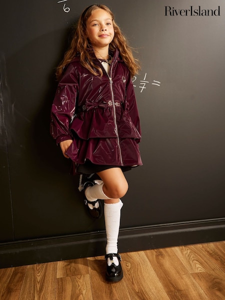Red - River Island Frill Bow Raincoat