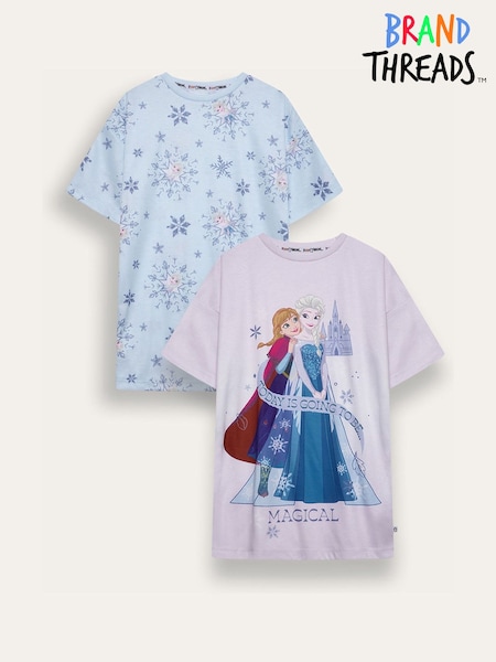 Blue - Brand Threads Frozen Nighties 2 Pack
