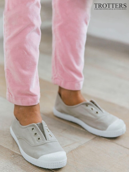 Trotters London Plum Canvas Pumps (790235) | £32 - £38