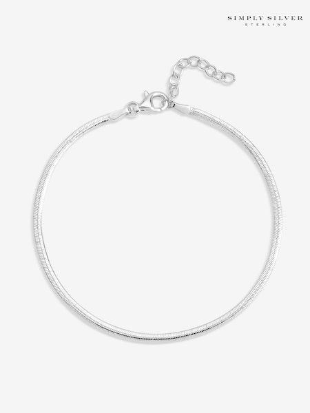 925 Sterling Silver - Simply Silver Fine Snake Chain Bracelet