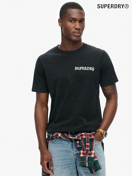 Superdry Black 100% Cotton Tattoo Graphic T-Shirt (790713) | £30