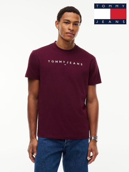 Red - Regular Tommy Jeans Linear Logo Jersey T-shirt