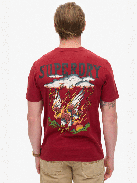 Superdry Red 100% Cotton Tattoo Graphic T-Shirt (790865) | £30