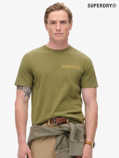 Superdry Green 100% Cotton Tattoo Graphic T-Shirt (790989) | £30