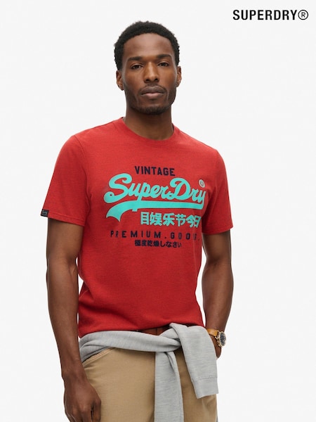 Superdry Red Vintage Logo Duo T-Shirt (792428) | £30