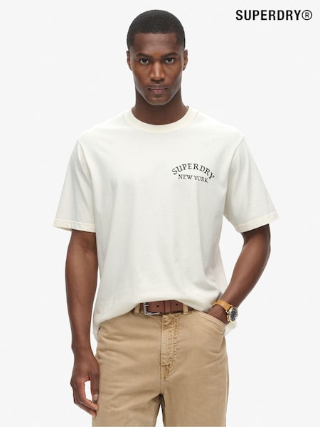Superdry White 100% Cotton Tattoo Graphic Loose T-Shirt (792907) | £30