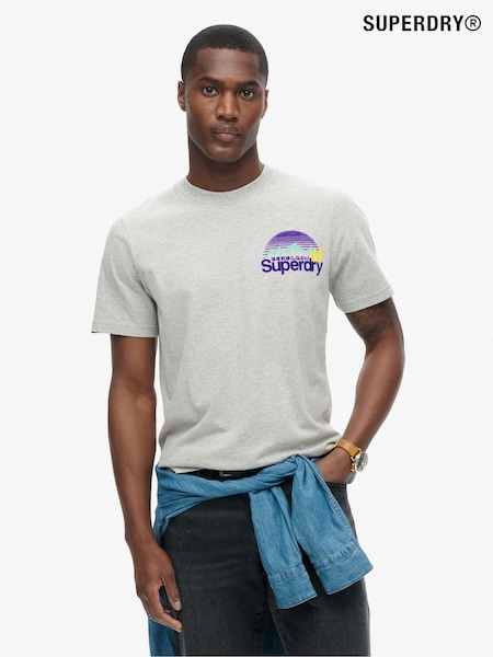 Superdry Stone Beige Marl Great Outdoors Graphic T-Shirt (792983) | £30
