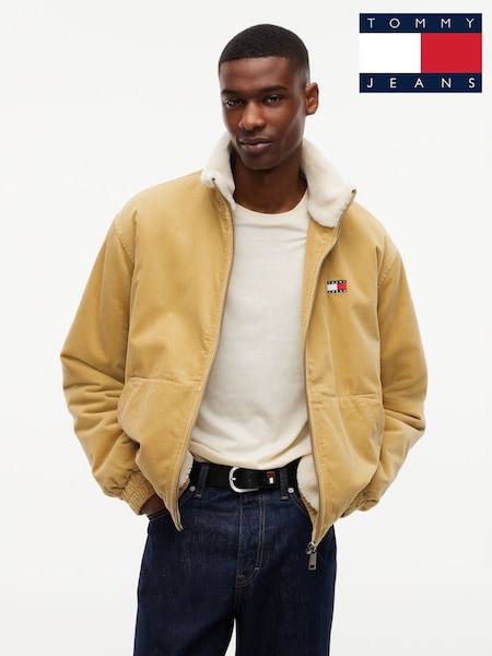 Yellow - Regular Tommy Jeans Washed Corduroy Zip-thru Jacket