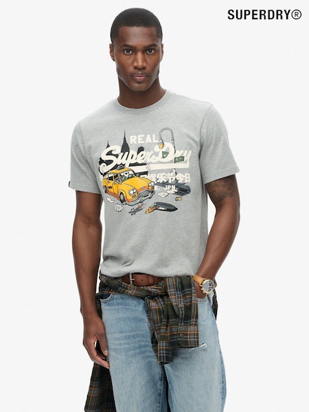 Superdry Grey New York VL Graphic T-Shirt (794052) | £27