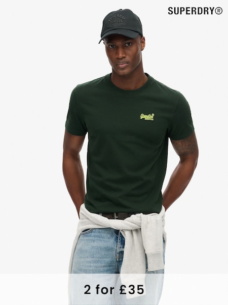 Superdry Forest Green Essential Logo Embroidery T-Shirt (794109) | £20