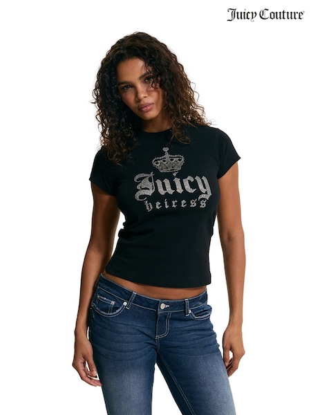 Black - Juicy Couture Heiress Diamante Hilton T-shirt