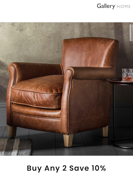Gallery Home Vintage Brown Mr Paddington Leather Chair (795185) | £981