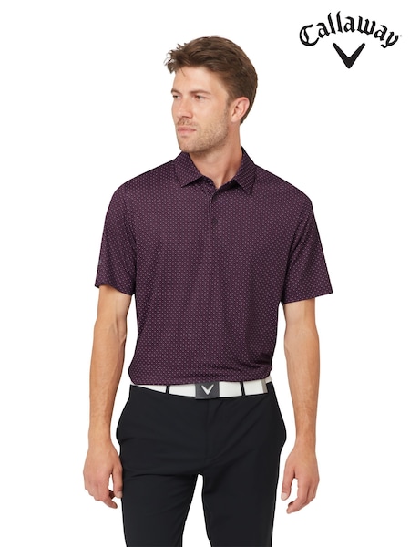 Purple - Regular Callaway Apparel Purple Trademark Golf Polo Shirt