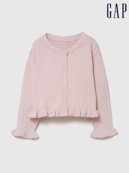 Light Pink - Gap Cashsoft Ruffle Cardigan (6mths-5yrs)