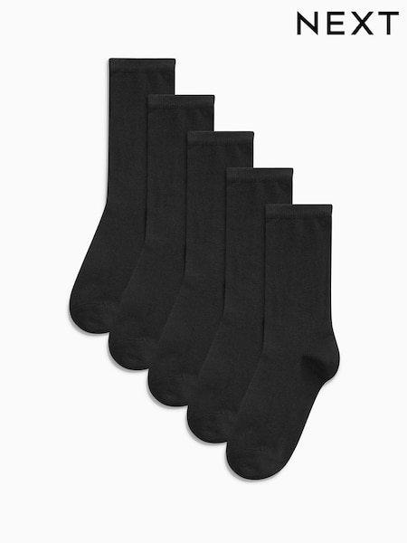 Black Basic Ankle Socks Five Pack (795366) | £8
