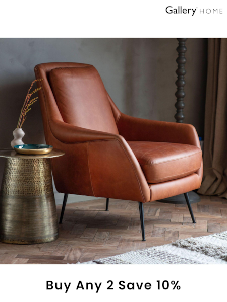 Gallery Home Brown Brompton Leather Armchair (795394) | £1,075