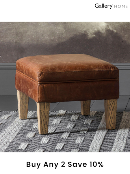 Gallery Home Vintage Brown Mr. Paddington Leather Stool (795396) | £273