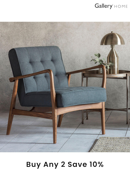 Gallery Home Grey Linen Humber Armchair (795578) | £620