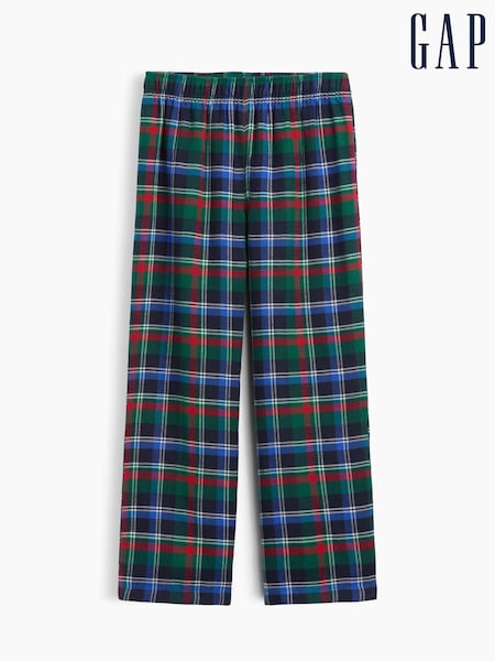 Green - Gap Check Flannel Pyjama Bottoms (6-13yrs)