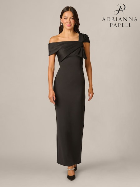 Black - Adrianna Papell Scuba Long Dress