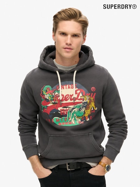 Superdry Blackboard Tokyo Vintage Logo Hoodie (796567) | £60
