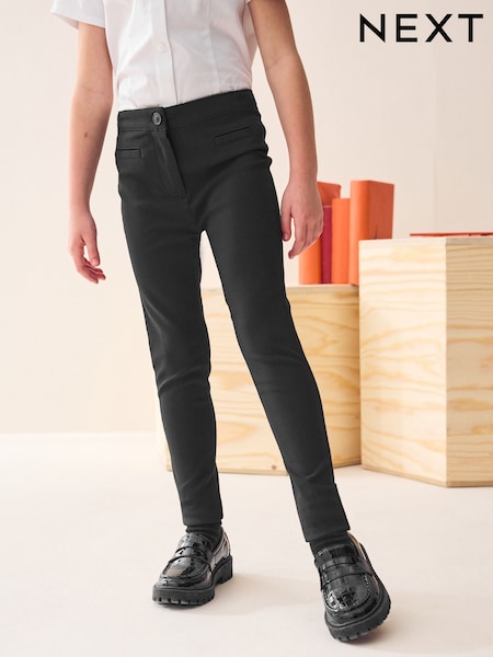 Black Longer Length School Skinny Stretch Trousers (3-18yrs) (796759) | £9 - £14
