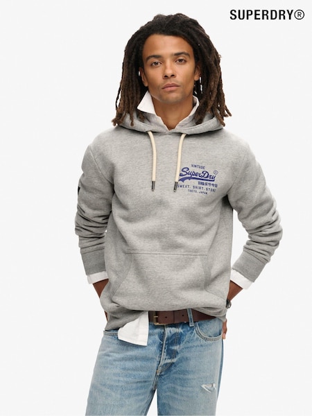 Superdry Authentic Grey Marl Classic VL Graphic Hoodie (797195) | £60