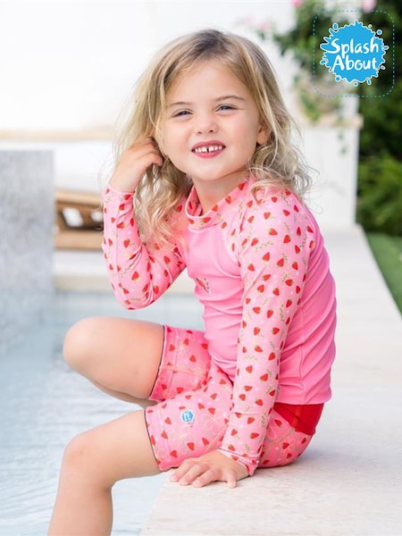 Pink - Splash About Long Sleeved Rash Vest