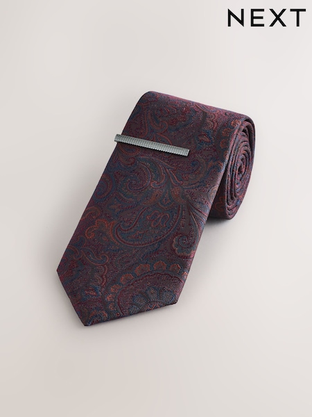 Burgundy Red - Regular Design Tie Clip
