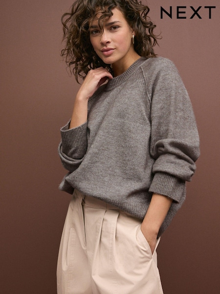 Neutral Mole Seam Detail Crew Neck Jumper With Wool (799243) | £24