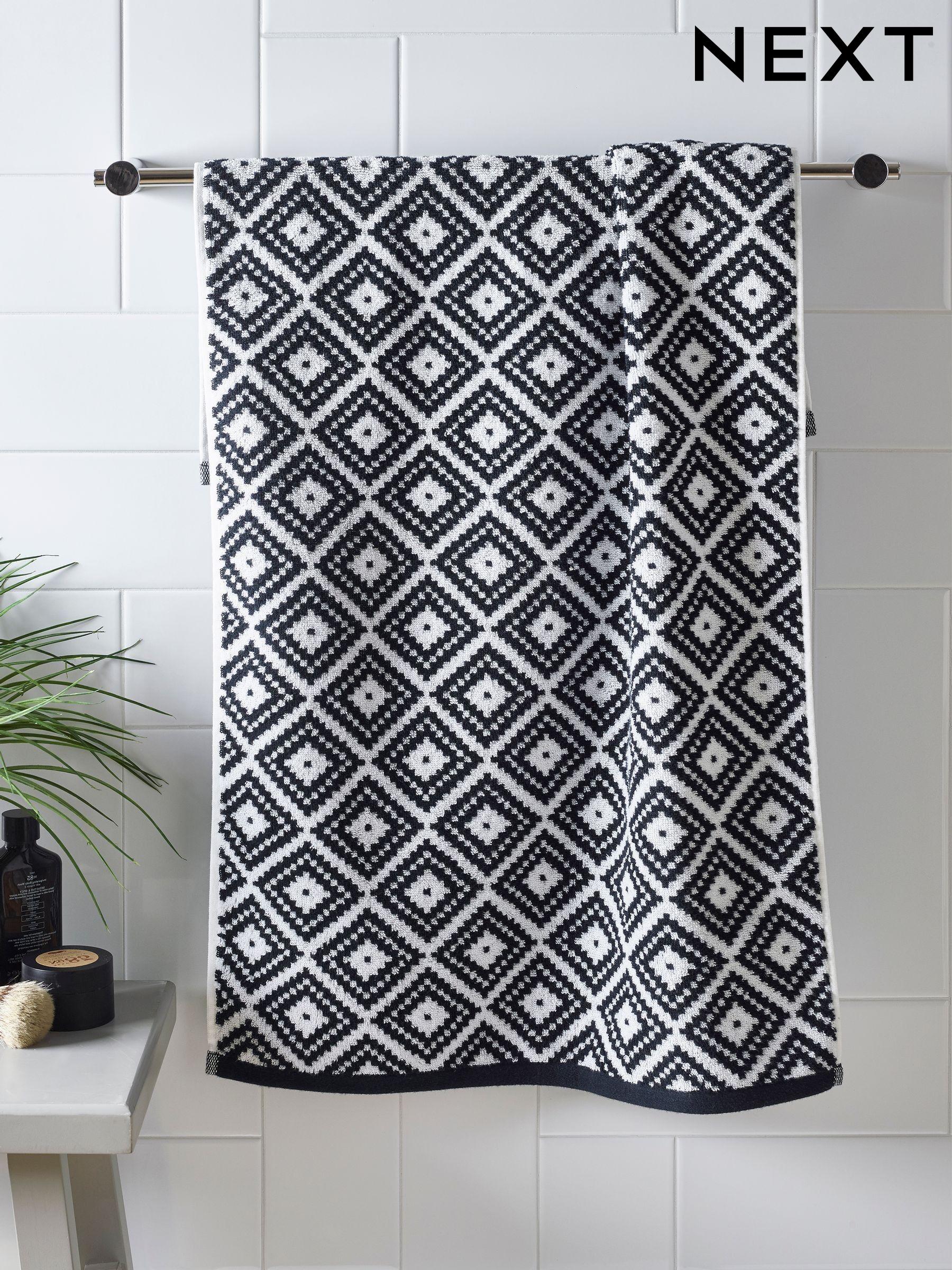 Geometric Towels Geo Bath Hand Towels Next UK