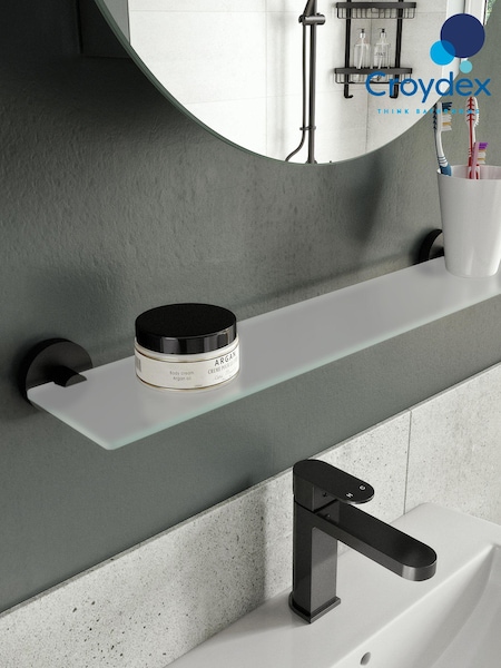 CROYDEX Epsom Black Glass Shelf (7C9081) | £69