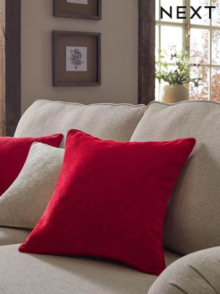 Red 45 x 45cm Soft Velour Cushion (800318) | £8