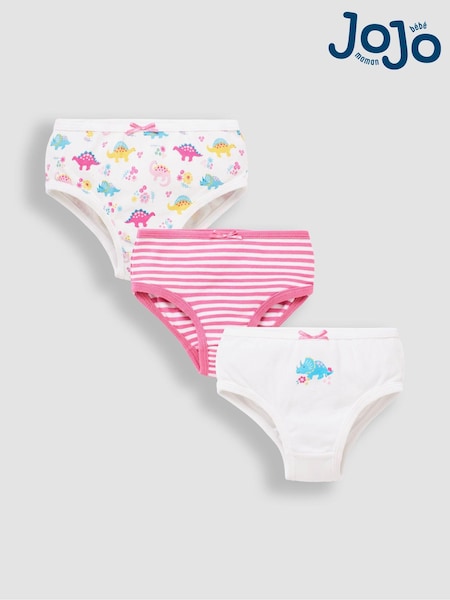 JoJo Maman Bébé Pink 3-Pack Knickers (800964) | £12