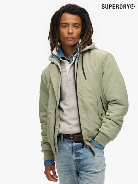 Superdry Seagrass Green Military Hooded Jacket (801487) | £100