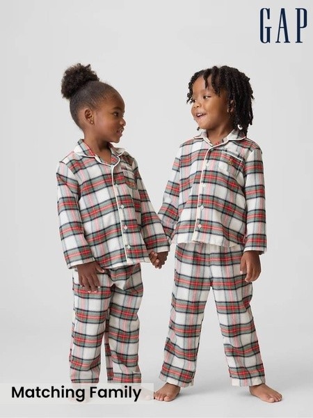 Red & Cream Check - Gap Matching Family Flannel Pyjamas Set (6mths-5yrs)