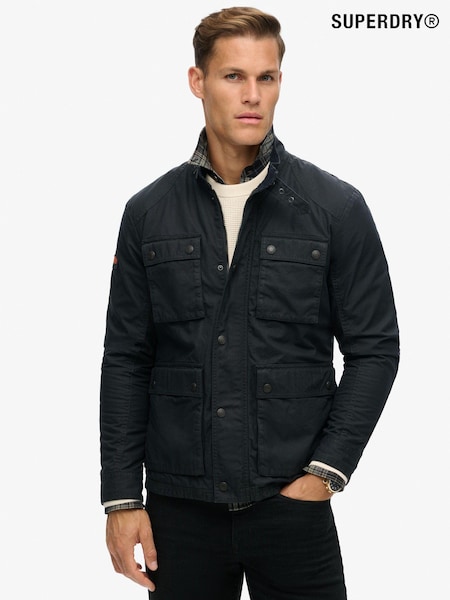 Superdry Eclipse Navy 100% Cotton Merchant Wax Jacket (801921) | £175