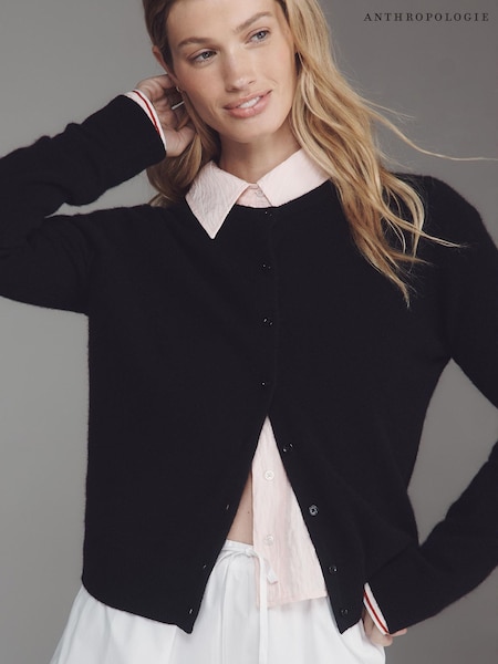 Black - Anthropologie The Juliet Cashmere Crew Neck Cardigan