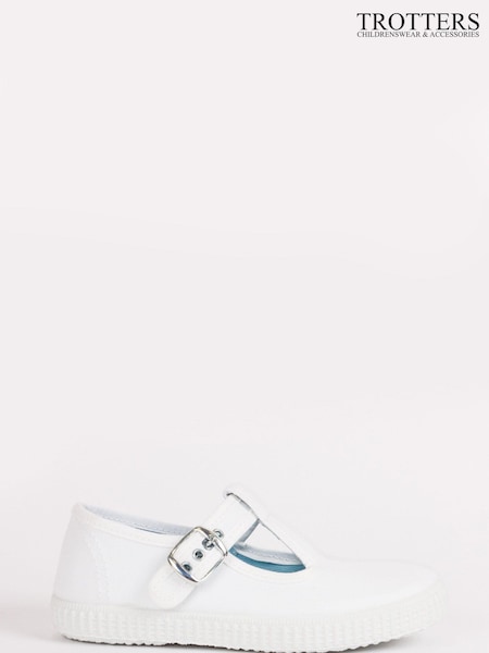 Trotters London White Nantucket Canvas Shoes (802474) | £26 - £34