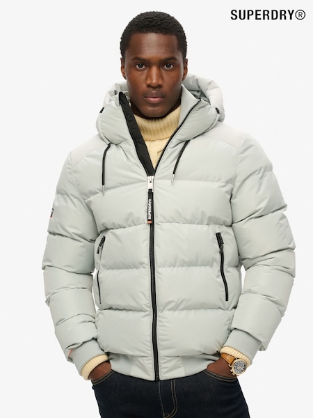 Superdry Puritan Grey Sports Puffer Bomber Jacket (802649) | £95